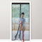 PJExim Magnetic Fly Screen Door - Heavy Duty Auto-Closing Mesh Curtain with Magnets, No Drill Door Screen for Flies/Bugs, Fits 80x200cm Patio Doors (Black Stripe)