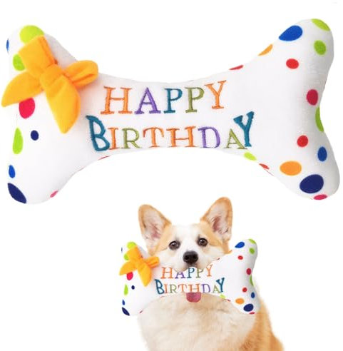 ZhongShuang Hund Geburtstag Knorpel Spielzeug,Haustier Hund Kuchen Knorpel Spielzeug,EIN Geburtstagsgeschenk Für Kleine Und Mittlere Hunde