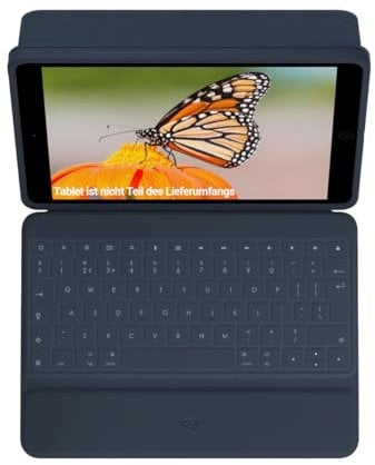 Logitech Rugged Combo 3 - iPad Hülle mit Tastatur (für 7. 8. und 9. Gen), sprapazierfähiges, spritzwassergeschütztes Schutzcase - Spanisch (QWERTY)【Bulk - ohne Verpackung】