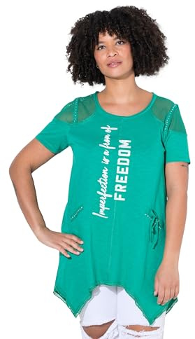Angel of Style Damen große Größen Übergrößen Plus Size T-Shirt, A-Linie, Schmucknaht, Schulter-Netz Farn 58 841946458-58