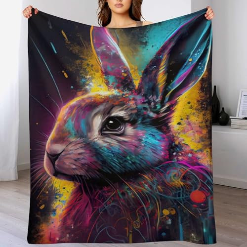 PPZYY Kaninchen Decke,Vier Jahreszeiten Weich Wohndecke Schlafdecke Sofadecke Pelzdecke Couchdecke Flannel Bett Decken （130×150cm）