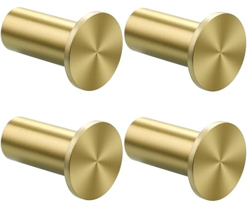 SAYAYO Kleiderhaken Wand Garderobenhaken Gold Haken zum Schrauben Handtuchhaken Edelstahl Wandhaken 4 Stück Kleiderhaken für Badezimmer, Küche, Schlafzimmer