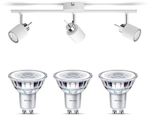 Philips Meranti Aufbaustrahler (Weiß) - 3-Flammig - Nicht dimmbar | Deckenstrahler - GU10 - Warmweiß