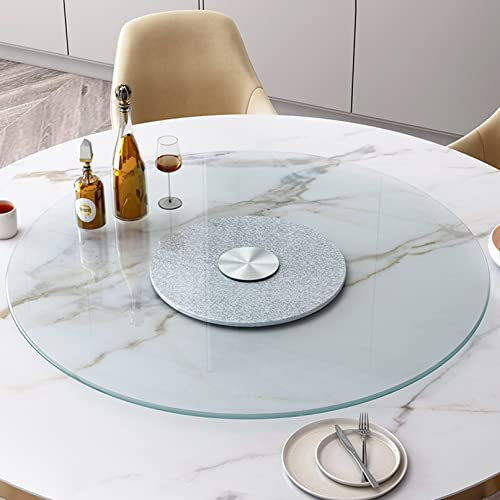 Lazy Susan - Plato giratorio giratorio de vidrio templado para mesa de comedor, plato giratorio grande y organizador de mesa para banquetes y cenas familiares