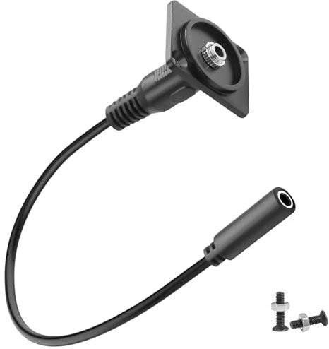 QIANRENON TRRS - Adattatore audio a pannello da 3,5 mm, cavo corto a 4 poli, TRRS 1/8 femmina su presa Bulkhead, attacco per cuffie, tipo D/pannello XLR, per CTIA Stereo + porta microfono, 25 cm