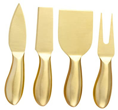 Alipis Cuchillos De Acero Inoxidable Para Cortar y Untar Queso Con Tenedor Para Servir Herramientas De Cocina Resistentes y Ergonómicas Kit Para Quesos Duros y Tiernos Sin Manchas Ni Rotu