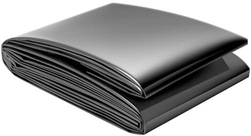 Estanque Forro Impermeable Revestimiento de estanque de HDPE negro, resistente, película de sellado, membrana para estanque, alfombra para estanque de natación, 5 x 8 m, 6 x 9 m y 7 x 10 m, lona para