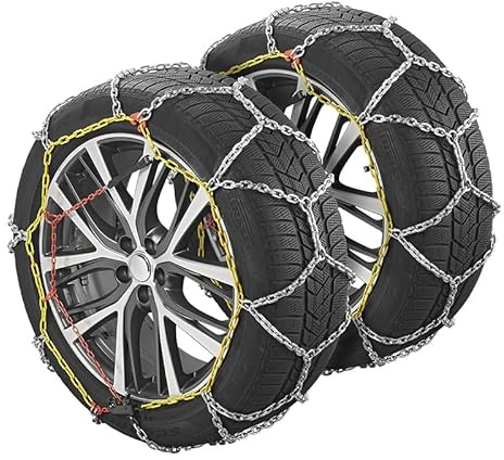 ProPlus Schneeketten, KNR240, Kettenglieder, 16mm breit, ÖNORM Siegel, für verschiedene Reifengrößen, inklusive Reparaturglieder und Koffer, 2 Stück