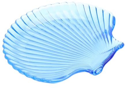 BESPORTBLE Vassoio Porta Frutta in Vetro Cristallo Blu Piatti Decorativi per Dolci Contenitore Frutta Trasparente e Sicuro Facile da Pulire per Tavola e Buffet