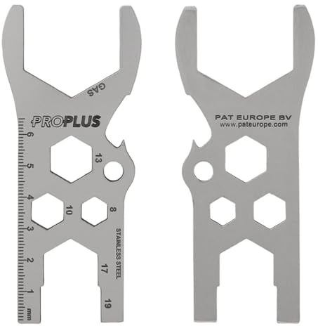 MULTIBROS 2er Set Gasflaschenschlüssel Multitool aus Edelstahl – Universal Gasregler Schlüssel für 5kg & 11kg Gasflaschen – Camping Zubehör für Wohnmobil, Grill & Boot – Inkl. Flaschenöffner & Lineal