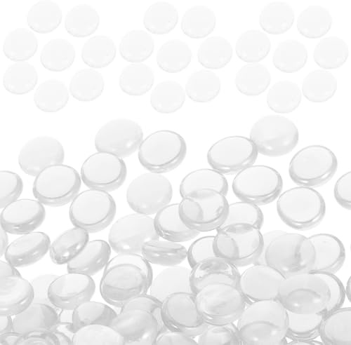 SOLUSTRE Perles de Verre Résistantes Feu 16-19 Mm Transparentes 1 Kg pour Décoration de Foyer Extérieur, Aquarium et Pots de Fleurs, Gravier de Verre Multifonctionnel pour Brasero