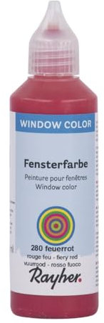 Rayher Window-Color Easy Paint, Rosso Fuoco, Flacone 80 Ml, 38700280