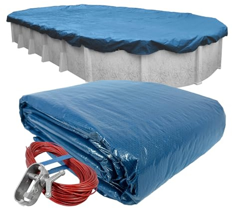 Robelle 351840-4 Super Winter Pool Cover for Oval Above Ground Swimming Pools, 18 x 40-ft. Pool