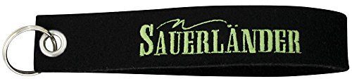Fan-O-Menal Filz-Schlüsselanhänger mit Stick Sauerländer Gr. ca. 17x3cm 14191 schwarz