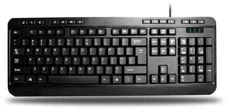 Adesso AKB-132UB - Multimedia Desktop 104-Key USB Keyboard for Windows One-Touch Controls,Black