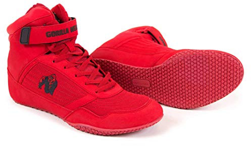 Gorilla Wear High Tops Red rot - schwarzes Logo - Bodybuilding und Fitness Schuhe für Damen und Herren, EU 37