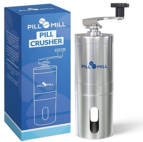 Broyeur de Comprimés Pill Mill - en Fine Poudre - Idéal pour les voyages - Facilite la prise pour les animaux de compagnie ou de médicaments pour les enfants