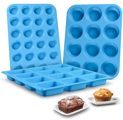 Silikon-Muffinform – Cupcake-Form, Mini-Kastenform, Silikon-Backformen, Lebensmittelqualität, 3 Stück