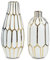 Ashley Furniture Signature Design Vase, Design Mohsen, Gold-Finish, Weiß, 2 Stück