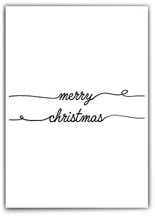 Poster Weihnachten - din a4-30x40 cm – Typografie/Quote/Spruch – Merry Christmas Motiv – Frohe Weihnachten - schwarz-weiß - Hochwertiges mattes Fotopapier 210 g/m²
