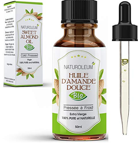BIO Mandelöl Süß,100% rein und natürlich, kaltgepresst, Extra Virgin - Pflege für Körper, Haut, Gesicht, Haare. Vegan (50ml)