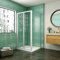 Mampara de ducha cuadrada,frontal 2 hojas plegables + panel fijo lateral Cristal Templado 5mm, 900X900X1850mm