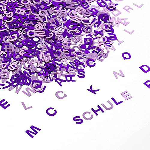 Oblique Unique® ABC Alphabet Buchstaben Konfetti Streudeko Tisch Deko für Schuleinführung Einschulung Schulstart Geburtstag Party (Lila-Rosa)