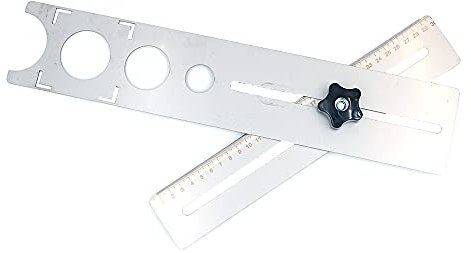 ANCLLO Ceramic Tile Hole Locator Portable Stainless Steel Universal Marble Punching Tool Measuring Range 300mm