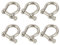 D Bow Ring Shackle Locks, 304 Stainless Steel D Ring, Screw Pin Anchor Shackle for Traction Steel Wire, Heavy Duty Construction, Rigging, Vehicle Recovery, Hauling, Tie Downs, Hanging (M6-6Pcs)