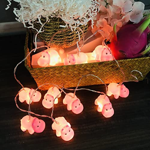 Niedliche Tierform Nilpferd LED Lichterketten Batteriebetriebenes Nachtlicht für Indoor Outdoor Halloween Weihnachten Thanksgiving Home Party Kinder Kinder Schlafzimmer Dekoration (Nilpferd)