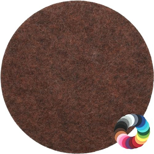 Rundes Platzset Filzuntersetzer in 35cm, braun meliert (HF033) für Gläser, Essen, Tischdeko