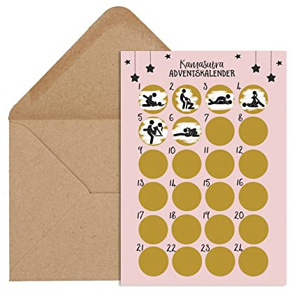 Nastami Postkarte zum RUBBELN Adventskalender zum RUBBELN (Kamasutra)