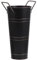 Artibetter Vintage Métal Vase Galvanisé Seau Fleur Vase Grand Planteur Poignées Ferme Français Pichet Vase Fleur Séchée Seau Porte-Plante pour Le Mariage Pièce Maîtresse Décor Noir