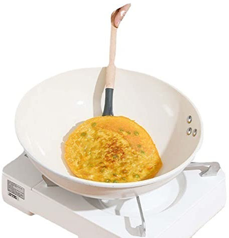 ECOLEK Sarten Resistente a Los Rasguños, Wok Sartenes Antiadherente y Mango Ergonómico, Wok Chino para Cocina De Gas, Eléctrica, Parrilla (32cm)