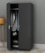 URBNLIVING Orlando Wooden 2 Door Kids Wardrobe Bedroom Storage Clothes With Hanging Bar (Black), One Size (ORL67)