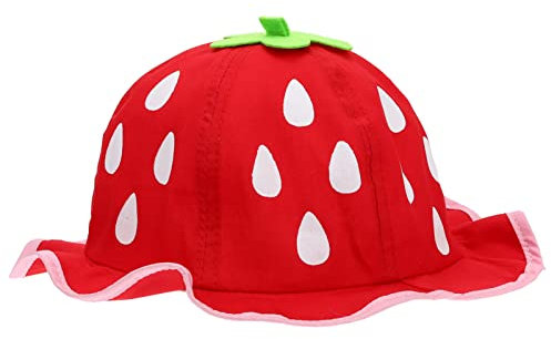 Toyvian Erdbeer-Eimerhut Süßer Baby-Kinder-Jungen-Mädchen-Fruchthut Neuartiges Fruchtkostüm Erdbeermütze Für Kinder Erwachsene