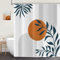ASDCXZ Duschvorhang 180x200 cm Boho Style, Moderne Abstrakt Kunst Sonne Blätter Linien Weiß Bad Waschbar Duschvorhänge Polyester Textil Wasserdicht Duschvorhang für Badewanne mit 12 Haken