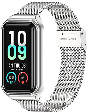 MIJOBS Cinturino Compatibile con Amazfit Band 7, Cinturino di Ricambio in Acciaio Inossidabile in Metallo per Amazfit Band 7 Smartwatch Fitness Tracker