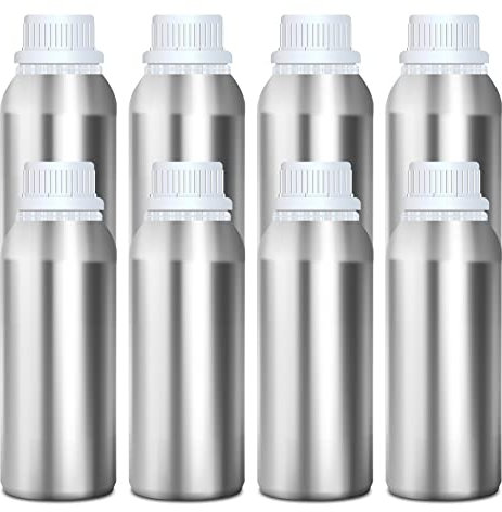 MYOC Multipurpose Aluminium Empty Bottle with Drop Nozzle & Cap with Inner lid for Essential Oil, Oil Blends, Cosmetic liquid storage container - 250 ml (Pack of 8)