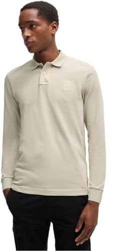 BOSS Mens Passerby Stretch-Cotton Slim-fit Polo Shirt with Logo Patch