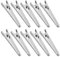 10 Stück Lebensmittel Verschluss Clips, Alligator Clips Silber, Verschlussklammern Metall Groß, Tütenclips Verschlussclips Edelstahl für Brot, Kaffee, Haferflocken, Lebensmittel Küche und Haus (A)