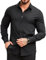 COOFANDY Shirt Mens Long Sleeve Button Down Casual Shirt Slim fit Business Shirt Men Black L