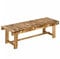 Outsunny Gartenbank, 2-Sitzer Holzbank, Sitzbank, Gartenmöbel, Rustikale Bank, Massivholz, Dunkelbraun, 110 x 38 x 35 cm