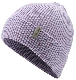 Sterntaler Strickmütze Sprenkel - Mädchen Kindermütze aus Strick mit Umschlag - warme Babymütze mit Farbsprenkel - Flieder, Größe 53