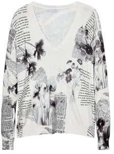 Desigual Woman Flat Knit Thin Gauge Pullover Sudadera, Blanco, L para Mujer