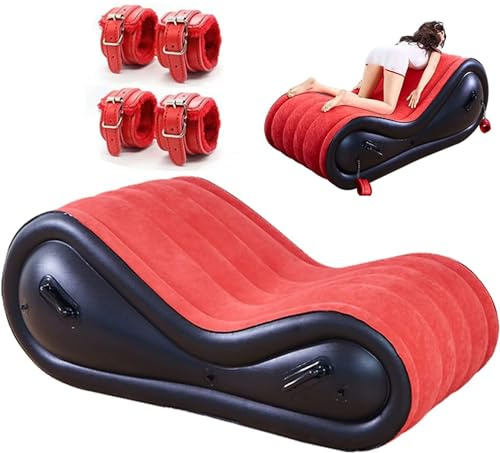 Aufblasbare Sex Sofa Kissen Stuhl Bondage SexmöBel FüR Paare, Aufblasbares Sex Matratzen Bondage Sofa Mit Handschellen FußFesseln, Erotik BDSM Sexspielzeug Extrem Sex Stellungen