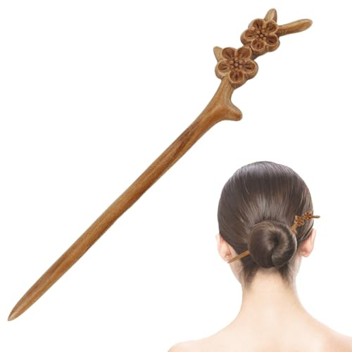 FERCAISH Pfirsichholz-Haarnadeln, Chinesischer Haarstab, Holz Haarstäbchen, Vintage Haarnadel, Lange Hair Haarspangen für Damen Frauen Mädchen Haar DIY Zubehör 1 Stücke