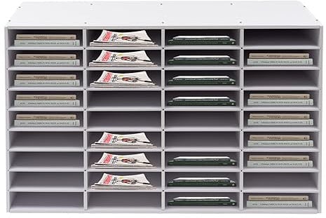 czyuRachel Literatur-Organizer, 36 Fächer Schreibtisch-Aktenhalter Büro-Briefkasten Weiß Dokumentenablage Für Schüleraufgaben, Bücher, Zeitschriften, 100 * 30 * 61cm (Schwarz)