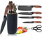 Messer Set, 6-teiliges Scharfes Messerblock Set für Küche, Antihaft Rutschfestes Edelstahl-Kochmesser-Set mit Universal-Messerblock Geeignet für Home Restaurant Picknick (Schwarz)