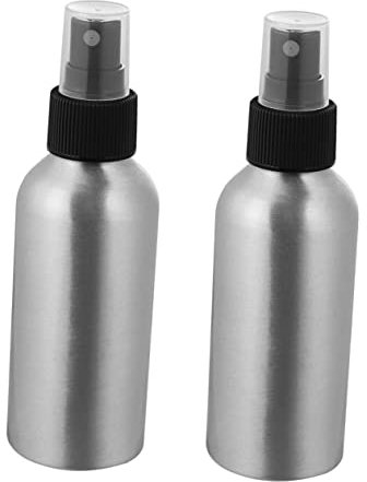 BELLIFFY 2pcs Refillable Aluminium Alloy Water Sprayer Bottle Lightweight Leakproof Dispense Bottle for Cosmetics Outdoor Use Silver